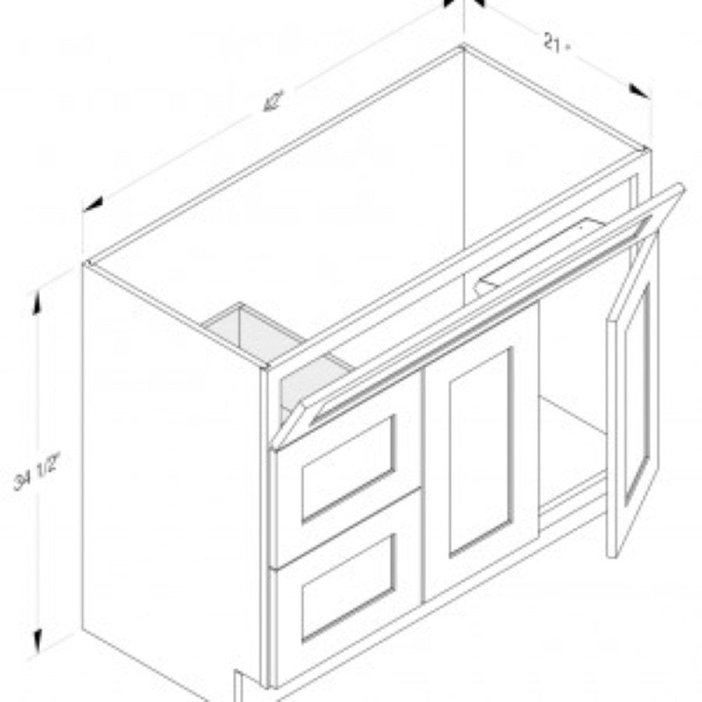 Cab-Tec Sturbridge White Bath Cabinet - SBW-VSD4221R