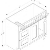 Cab-Tec Sturbridge White Bath Cabinet - SBW-VSD4221R
