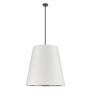 Alora PD311030UBWG CALOR PENDANT 3 LIGHT URBAN BRONZE WHITE LINEN WITH GOLD PARCHMENT