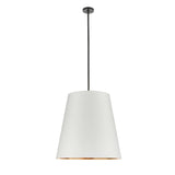 Alora PD311025UBWG CALOR PENDANT 3 LIGHT URBAN BRONZE WHITE LINEN WITH GOLD PARCHMENT