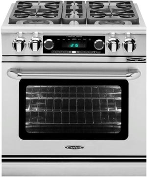 Capital 30-Inch Connoisseurian Series Freestanding Dual Fuel Range 5 cu. Ft in Stainless Steel (CSB304)