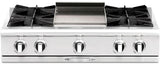 Capital 36" Culinarian Series Rangetop with 6 Open Burners, Optional Grill/Griddle in Stainless Steel (CGRT366) Rangetops Capital Natural Gas 4 Open Burners and 12" Griddle 