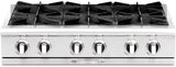 Capital 36" Culinarian Series Rangetop with 6 Open Burners, Optional Grill/Griddle in Stainless Steel (CGRT366) Rangetops Capital Natural Gas 6 Open Burners 