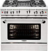 Capital 36" Precision Series Freestanding All Gas Range with 4.9 cu. ft Oven in Stainless Steel (MCR366) Ranges Capital Natural Gas 4 Sealed Burners and Grill 