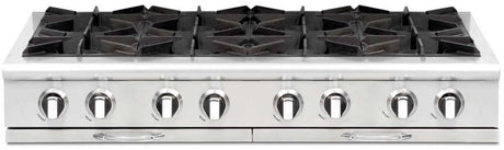 Capital 48" Culinarian Series Gas Rangetop with 8 Open Burners, Optional Grill/Griddle in Stainless Steel (CGRT488) Rangetops Capital Natural Gas 8 Open Burners 