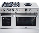 Capital 48" Precision Series Freestanding Gas Range with 6.9 cu. ft. Total Capacity Self Clean Double Oven in Stainless Steel (GSCR488) Ranges Capital Natural Gas 4 Sealed Burners and 24" Power Wok 