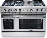 Capital 48" Precision Series Freestanding Gas Range with 6.9 cu. ft. Total Capacity Self Clean Double Oven in Stainless Steel (GSCR488) Ranges Capital Natural Gas 6 Sealed Burners and 12" Grill 