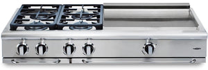 Capital 48" Precision Series Gas Rangetop with 8 Sealed Burners, Optional Grill/Griddle in Stainless Steel (GRT488) Rangetops Capital Natural Gas 4 Sealed Burners and 24" Griddle 