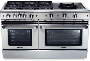 Capital 60" Precision Series Freestanding All Gas Range 7.7 cu. ft in Stainless Steel (GSCR606G) Ranges Capital Natural Gas 6 Sealed Burners and 24" Wok Burner 