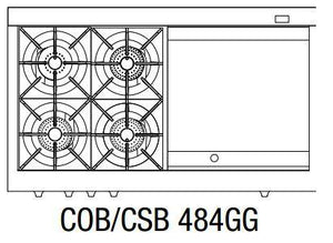 Capital Connoisseurian Series 48" Freestanding Dual Fuel Range with 7.8 cu. ft. Double Electric Ovens in Stainless Steel (COB484B2)