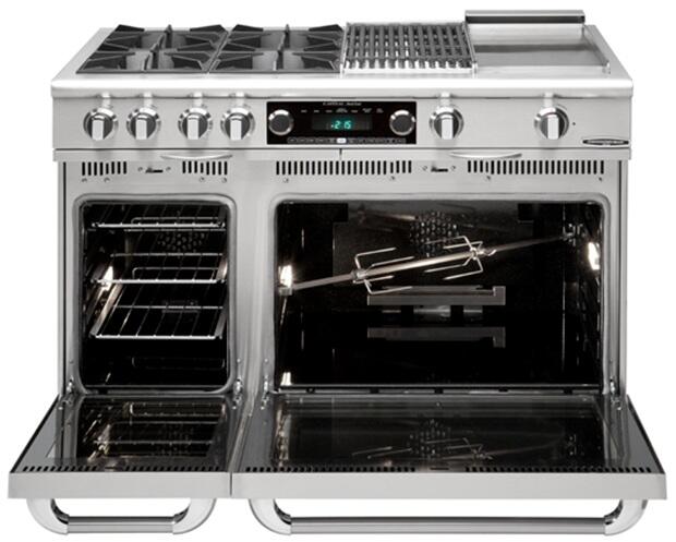Capital Connoisseurian Series 48" Freestanding Dual Fuel Range with 7.8 cu. ft. Double Electric Ovens in Stainless Steel (COB484B2)