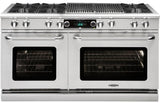 Capital Connoisseurian Series 60" Freestanding Dual Fuel Range with 9 cu. ft. Total Capacity Double Electric Ovens in Stainless Steel (COB604BG2) Ranges Capital Natural Gas 6 Open Burners and 24" Grill 