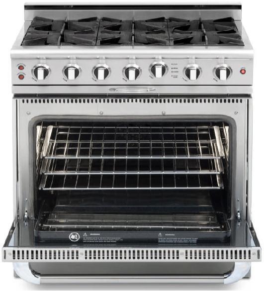 Capital Culinarian Series 36" Freestanding All Gas Range with 6 Open Burners, 4.9 cu. ft. in Stainless Steel (CGSR366)