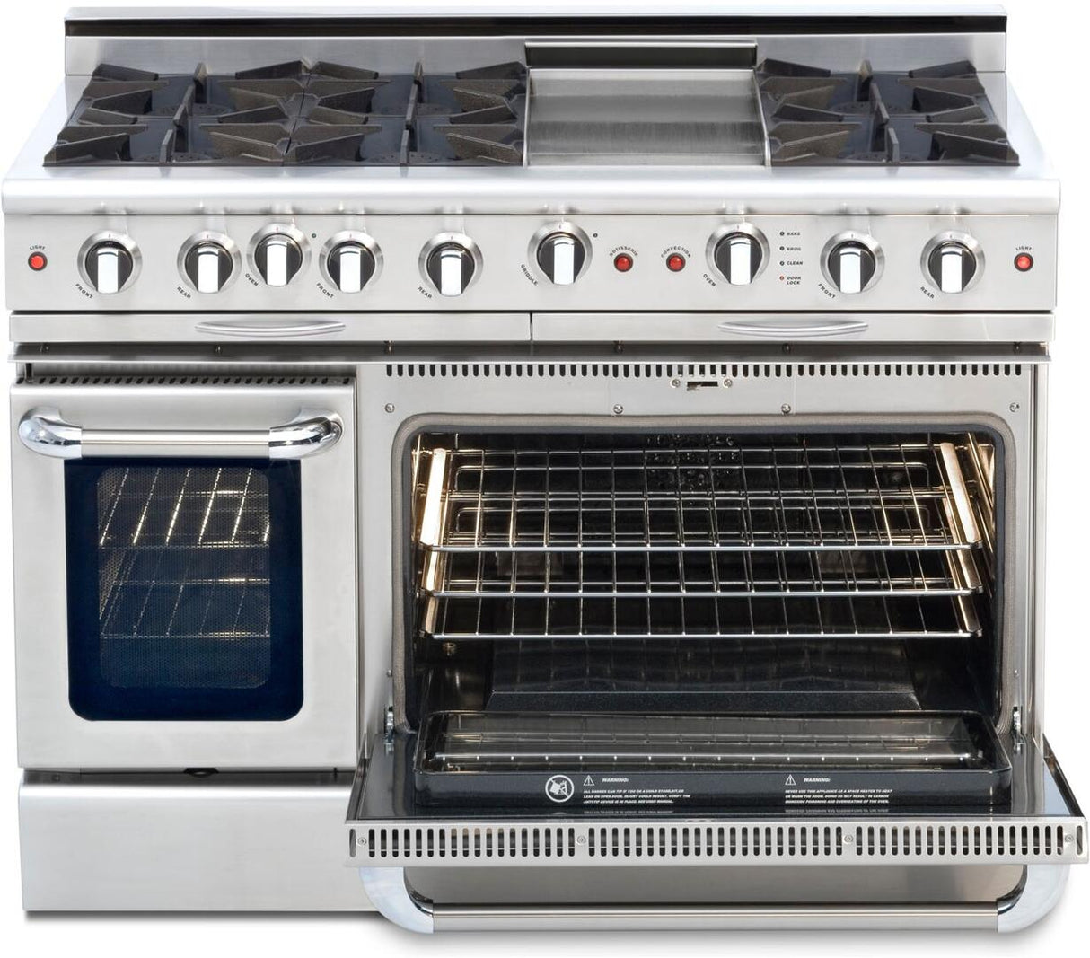Capital Culinarian Series 48" Freestanding All Gas Range with Self-Cleaning Double Oven in Stainless Steel (CGSR488)