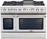 Capital Culinarian Series 48" Freestanding All Gas Range with Self-Cleaning Double Oven in Stainless Steel (CGSR488) Ranges Capital Natural Gas 6 Open Burners & Griddle 
