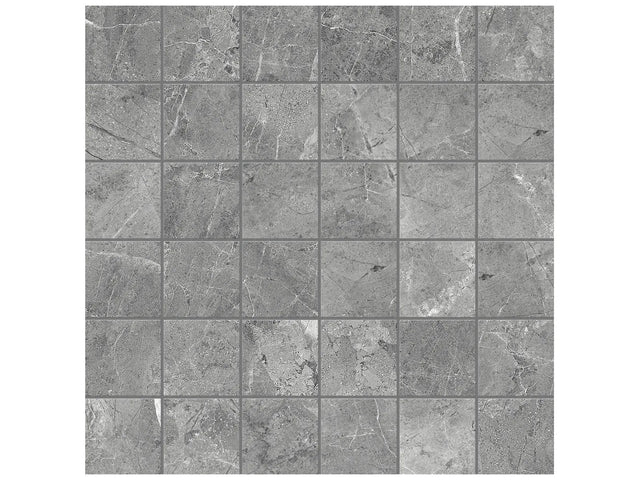 Anatolia Tile 2X2 Regency Carbon Matte 36 Piece Porcelain Mosaics. 1 Sheet = 1.16 Sq. Ft. 4501-0215-0 (63-512) Carbon 2x2 - premium natural stone mosaic tile from Anatolia Tile, available at PoshHaus showroom in Keene, NH