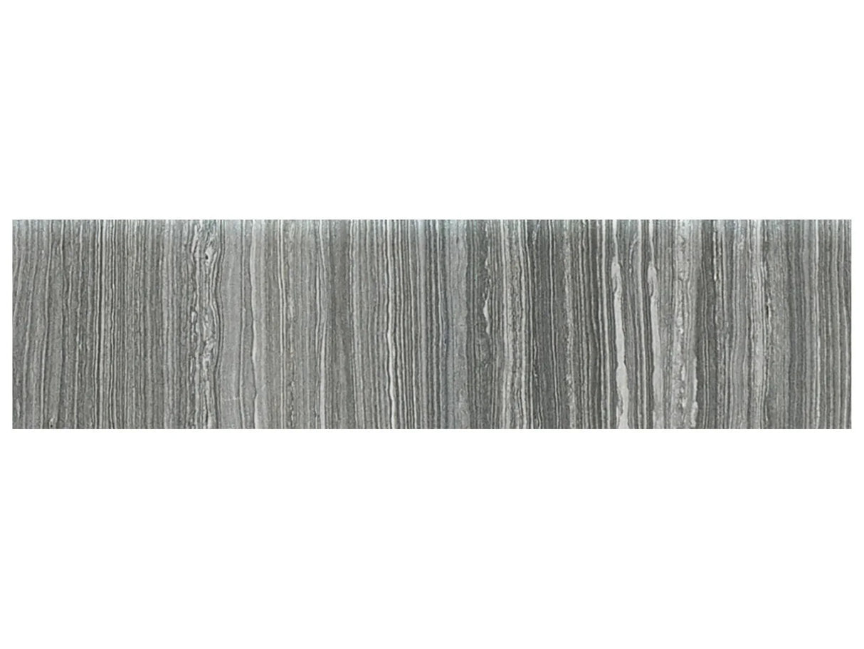 Anatolia Tile 3X12 Bullnose Eramosa Carbon Polished Porcelain Trim 69-839  - premium natural stone mosaic tile from Anatolia Tile, available at PoshHaus showroom in Keene, NH