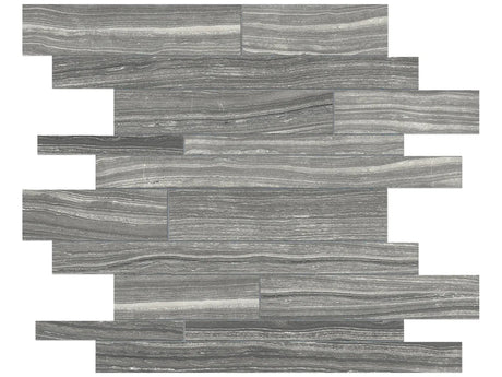 Anatolia Tile Eramosa Carbon Random Strip Matte Porcelain Mosaics. 1 Sheet = .96 Sq. Ft. 4501-0087-0 (69-186) Carbon Random Strip - premium natural stone mosaic tile from Anatolia Tile, available at PoshHaus showroom in Keene, NH