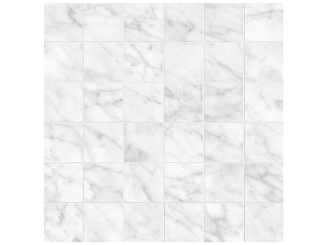 Anatolia Tile 2X2 La Marca Carrara Honed 36 Piece Porcelain Mosaics. 1 Sheet = .96 Sf. 4501-0370-0 (68-471) Carrara Gioia 2x2 Honed - premium natural stone mosaic tile from Anatolia Tile, available at PoshHaus showroom in Keene, NH