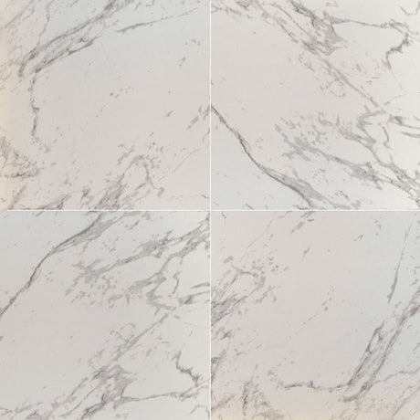 MSI Pietra Carrara 24x24 marble look glazed porcelain floor wall tile NCAR2424 product shot angle view #Size_NCAR2424-N
