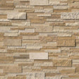 Casa blend 3d ledger panel 6x24 multi finish travertine wall tile LPNLTCASBLE624-MULTI product shot angle view