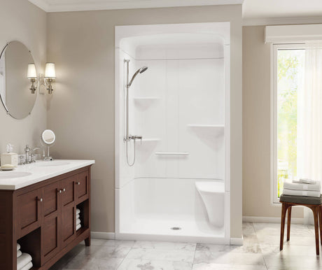 MAAX 105920-S-000-001- Camelia SHR-4834 Acrylic Alcove Center Drain Three-Piece Shower in White