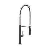 Chalet Single Handle, Pull-Down Kitchen Faucet in Brushed Nickel and Black