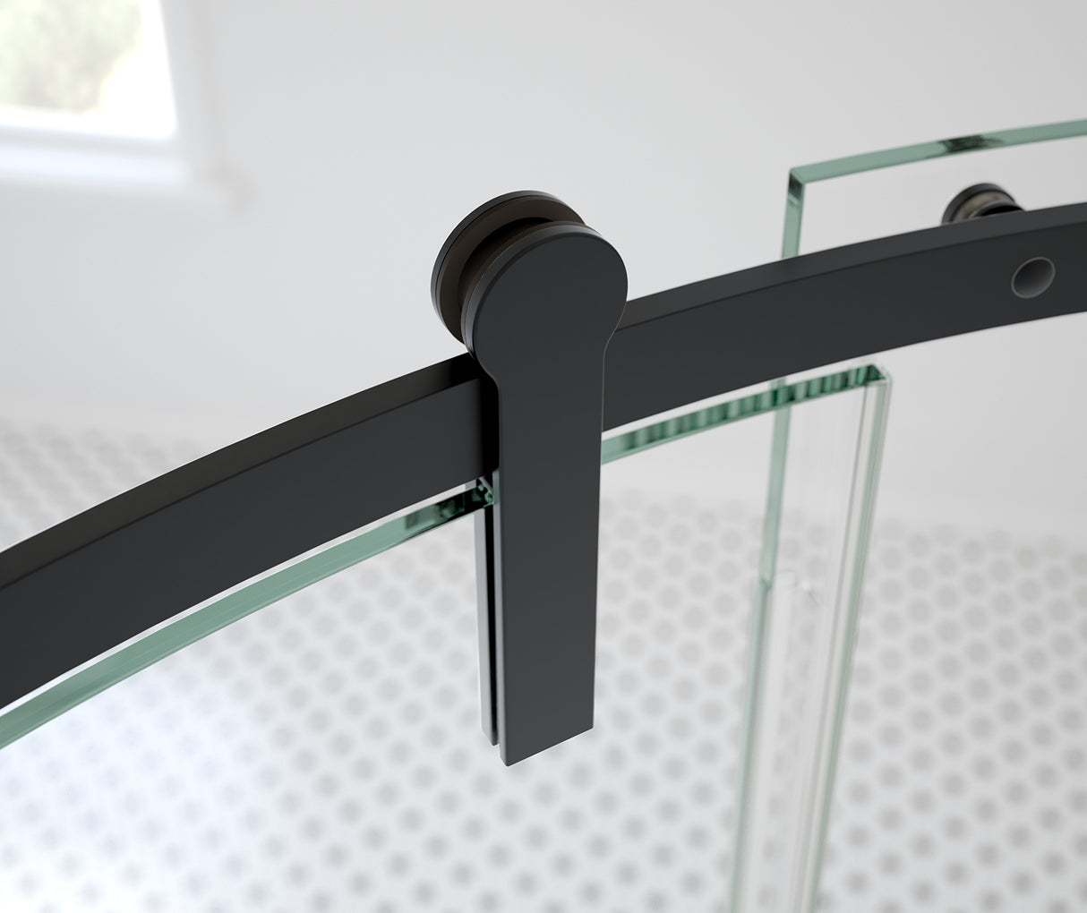 MAAX 139410-900-340-001 Outback Round 36 x 36 x 75 5/8 in. 8mm Sliding Shower Door for Corner Installation with Clear glass in Matte Black