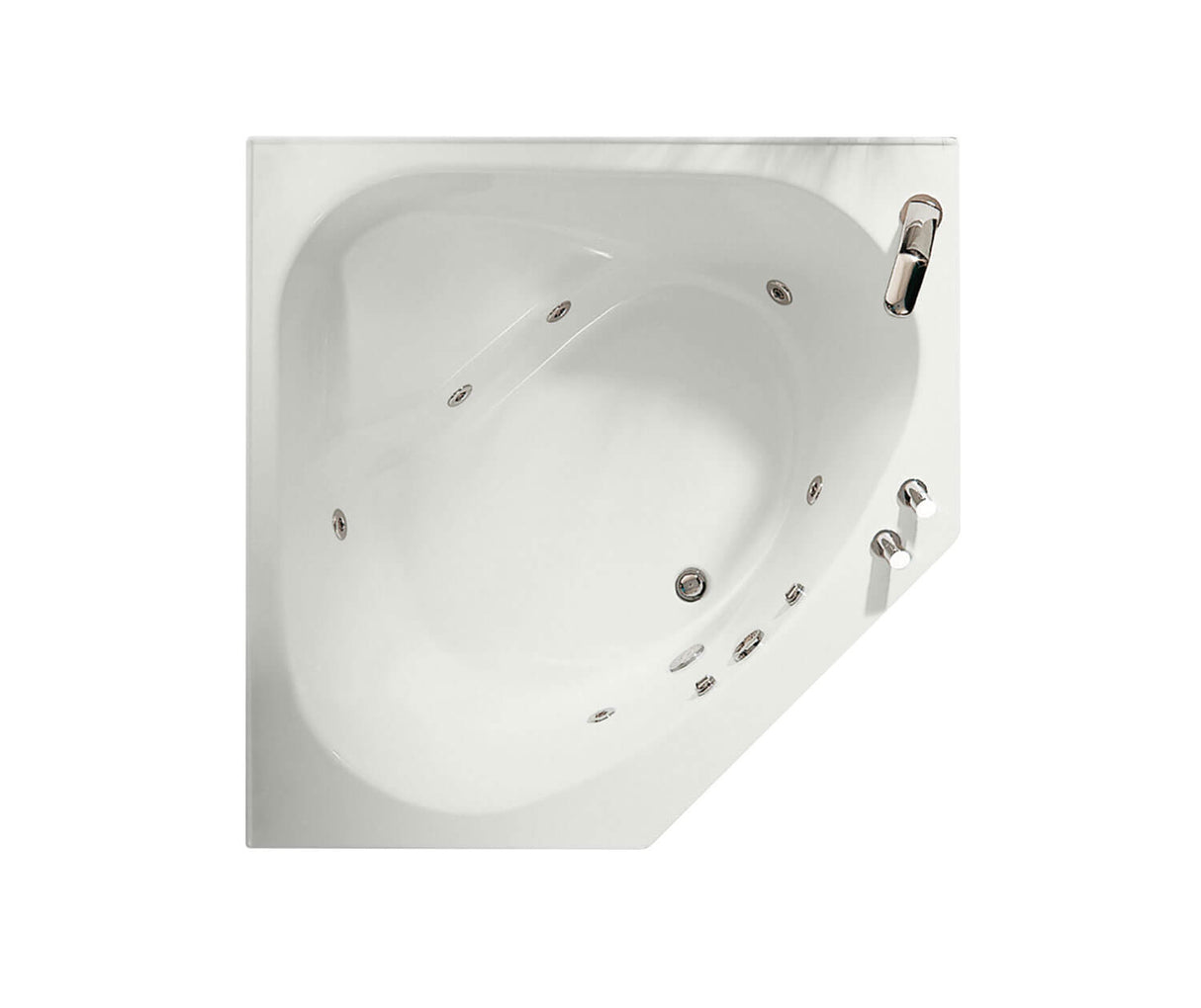 MAAX 100875-003-001-000 Tandem 5454 Acrylic Corner Center Drain Whirlpool Bathtub in White