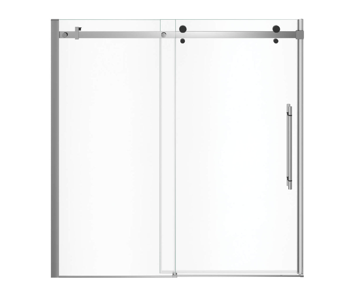 MAAX 138480-900-350-000 Vela 56 ½-59 x 59 in. 8 mm Sliding Tub Door for Alcove Installation with Clear glass in Chrome and Matte Black