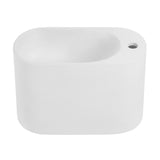 Terre 17.5" Right Side Faucet Wall-Mount Bathroom Sink in White