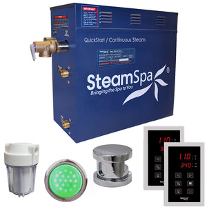 SteamSpa Royal 4.5 KW QuickStart Acu-Steam Bath Generator Package in Polished Chrome RYT450CH