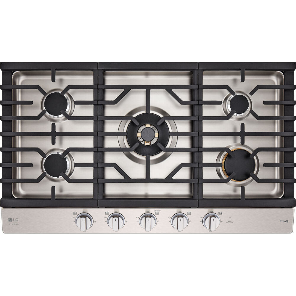 LG CBGS3628S LG STUDIO 36" Gas Cooktop, Red LED Knob Accents