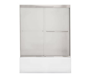 MAAX 135661-978-084-000 Aura 55-59 x 57 in. 6 mm Sliding Tub Door for Alcove Installation with Frosted glass in Chrome