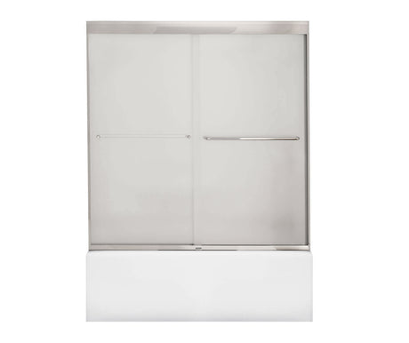MAAX 135661-978-084-000 Aura 55-59 x 57 in. 6 mm Sliding Tub Door for Alcove Installation with Frosted glass in Chrome