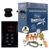 SteamSpa Premium 4.5 KW QuickStart Acu-Steam Bath Generator Package with Built-in Auto Drain in Matte Black PRT450MB-A