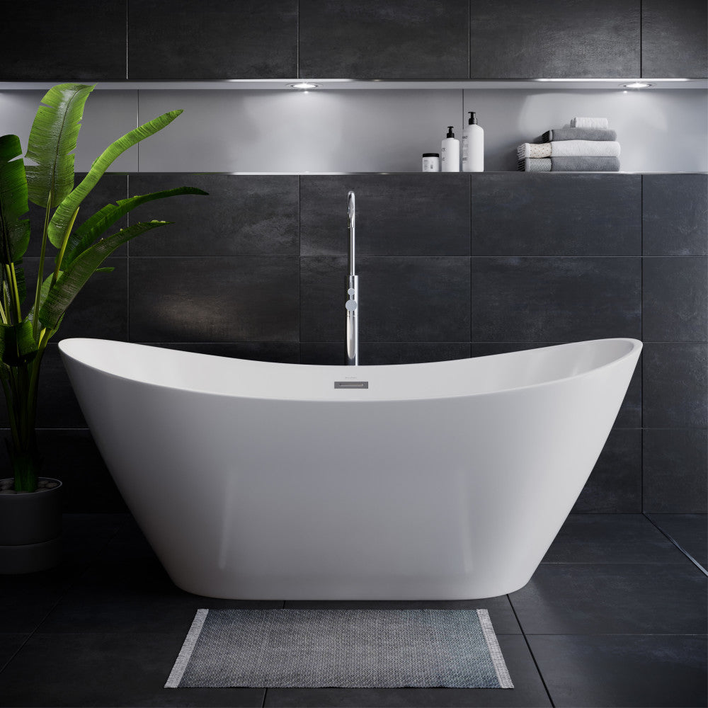 Ivy 60" Double Slipper Freestanding Bathtub