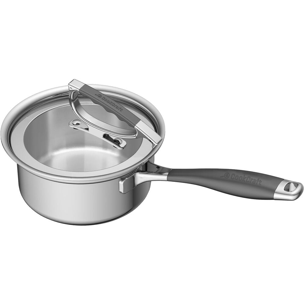 CookCraft CC-5006 Cookcraft 1.6 Qt Sauce Pan with Glass Latch Lid