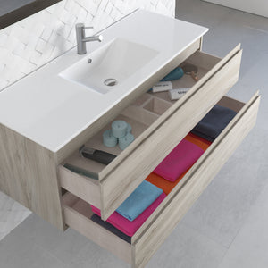 DAX Pasadena Engineered Wood and Porcelain Onix Basin with Vanity Cabinet, 48", Pine DAX-PAS014812-ONX