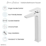 Voltaire Single Hole, Single-Handle, High Arc Bathroom Faucet in Chrome