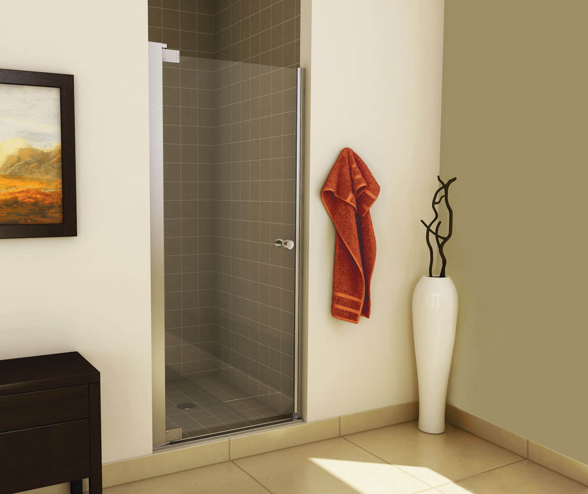 MAAX 105416-900-084-000 Madono 28 ½-30 ½ x 67 in. 6 mm Pivot Shower Door for Alcove Installation with Clear glass in Chrome