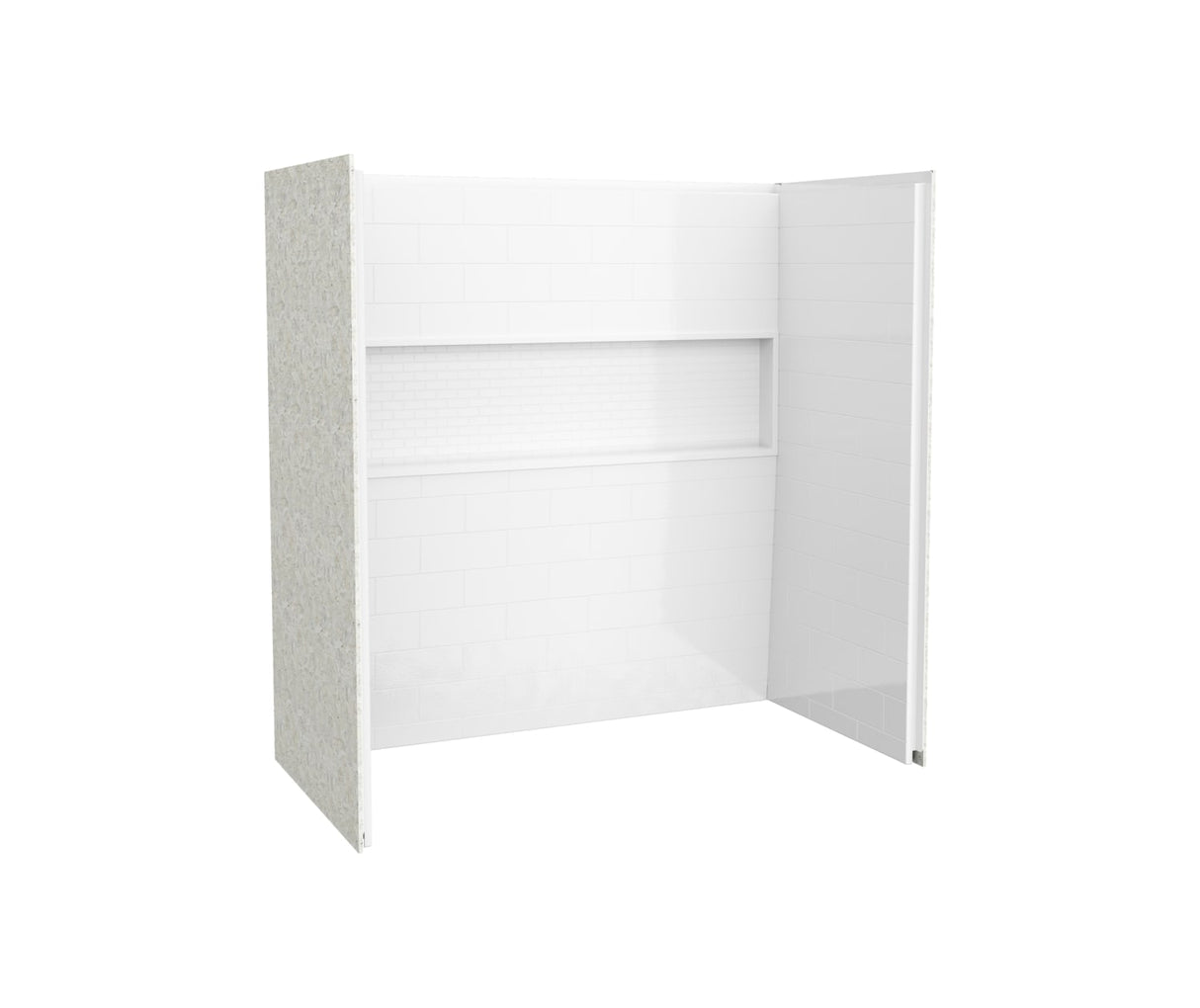 Swanstone NexTile 6030 Direct-to-Stud Four-Piece Alcove Tub Wall Kit in White SE6030TS.010