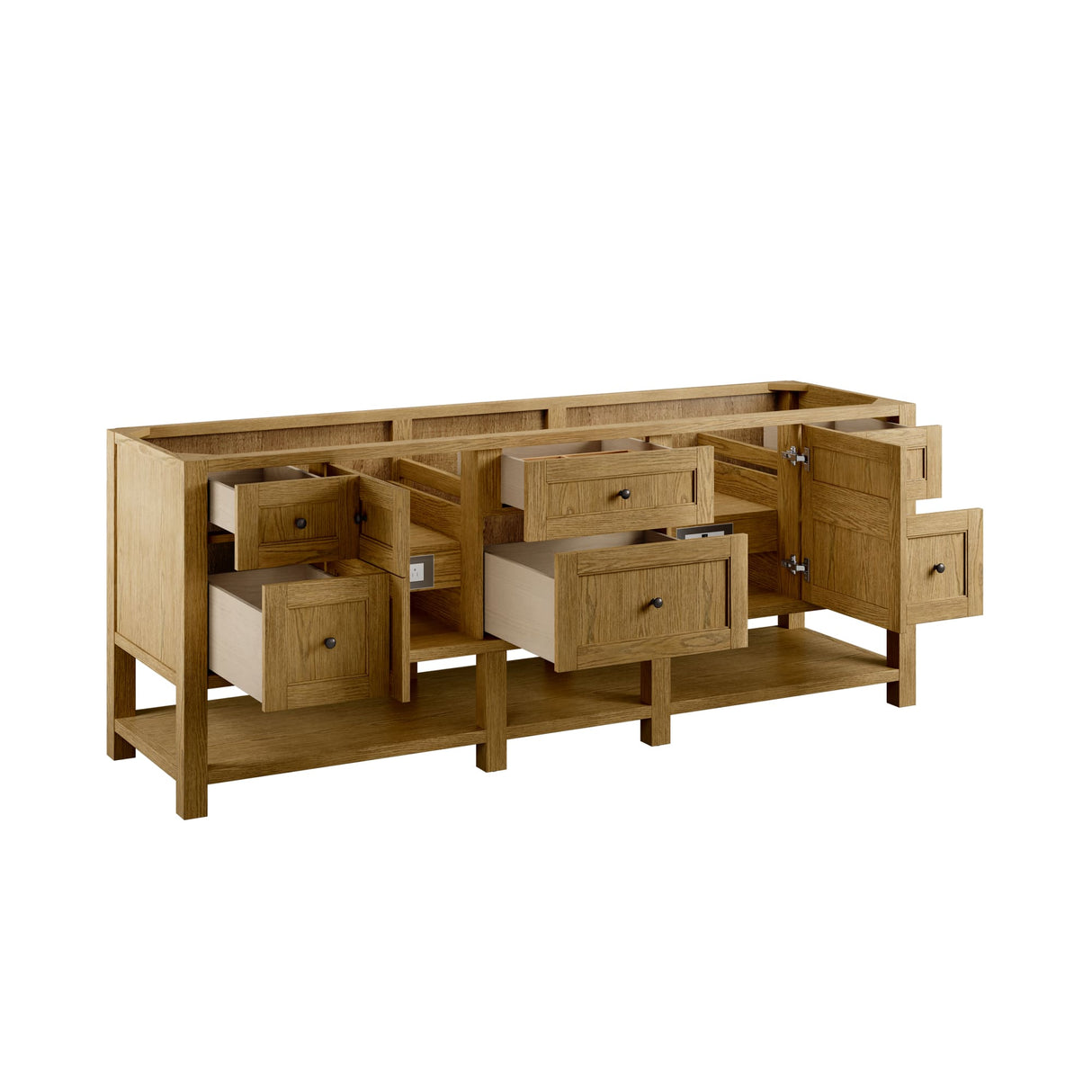 Breckenridge 84" Double Vanity, Light Natural Oak w/ 3 CM Eternal Jasmine Pearl Top