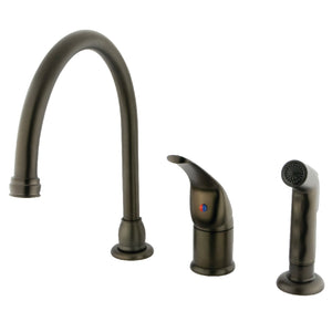 Kingston Brass KB825 Single-Handle Widespread Kitchen Faucet, Oil Rubbed Bronze