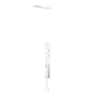 DAX Stainless Steel Shower System with Hand Shower Thermostatic Mixer, White DAX-038-1MW