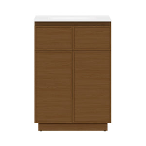 St. Tropez 24" Freestanding Bathroom Vanity in Brown Oak with Sink Top
