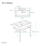 Claire 30 Ceramic Console Sink White Basin Chrome Legs