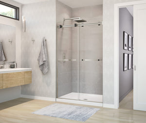 MAAX 136272-900-289-000 Duel 56-58 ½ x 70 ½-74 in. 8 mm Bypass Shower Door for Alcove Installation with Clear glass in Brushed Nickel & Matte Black