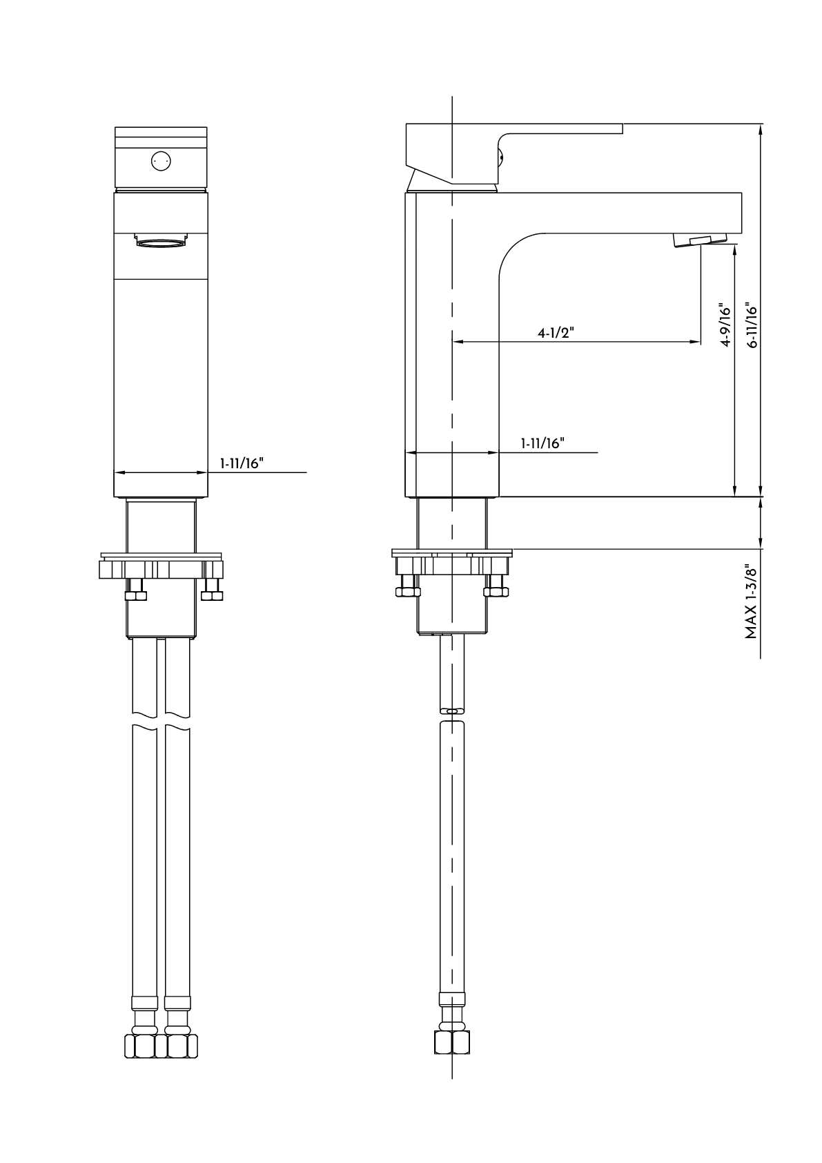 DAX Brass Single Handle Bathroom Faucet, Chrome DAX-8142-CR