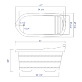 ALFI brand AB1139 61" Free Standing Cedar Wooden Bathtub  with Fixtures & Headrest